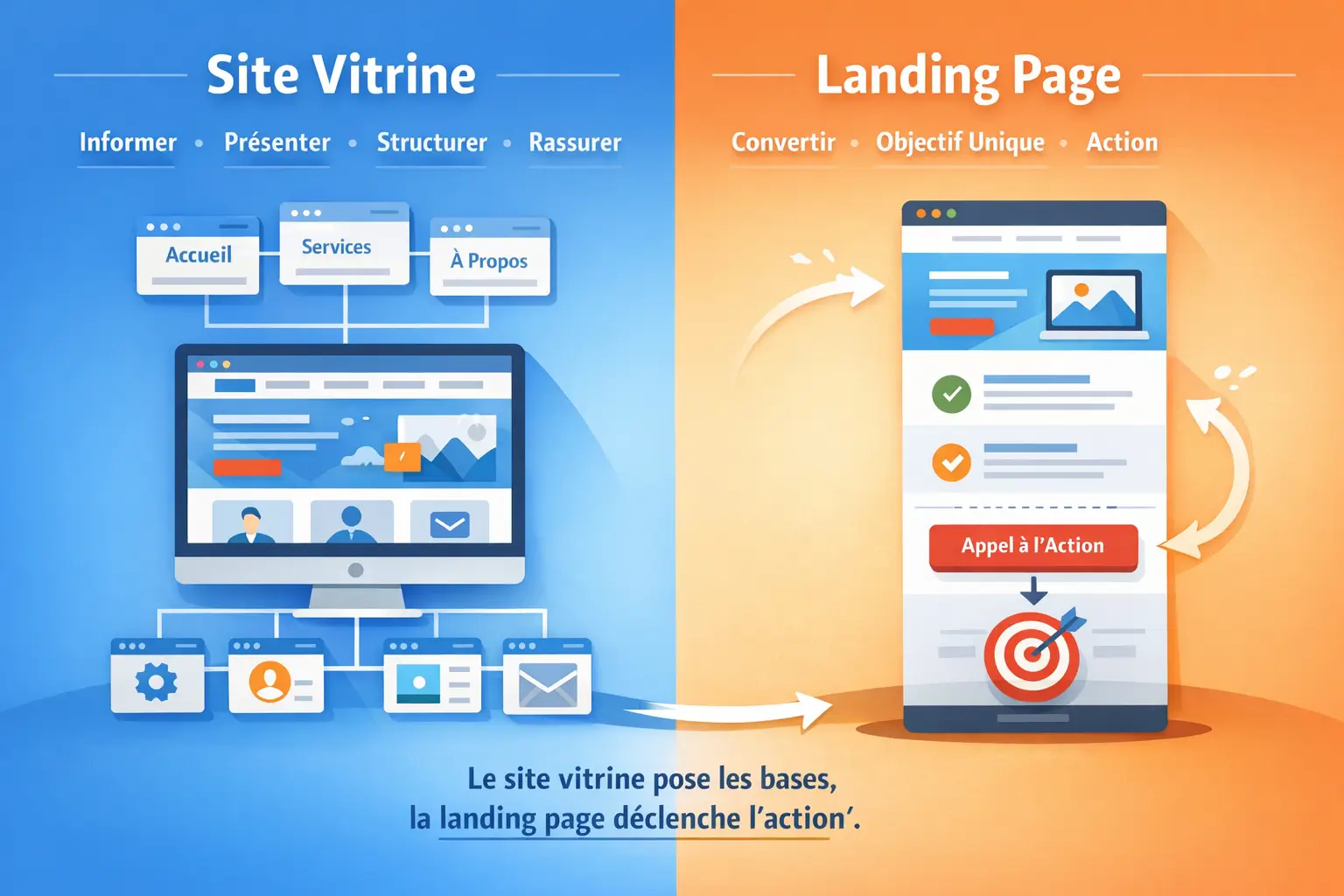Landing page vs site vitrine